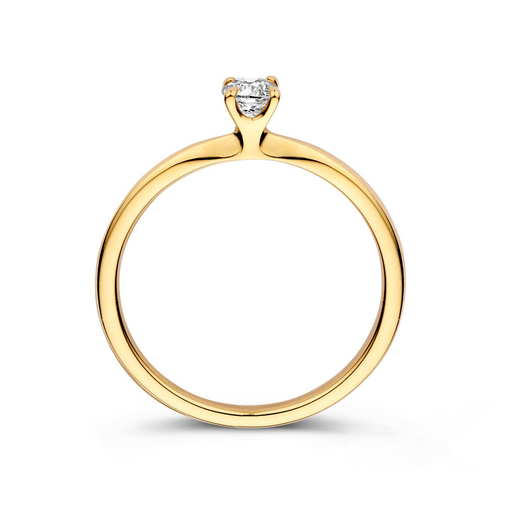 Elegante Anello Solitario in Oro con Brillante 0,25 crt – Design Raffinato per Donna