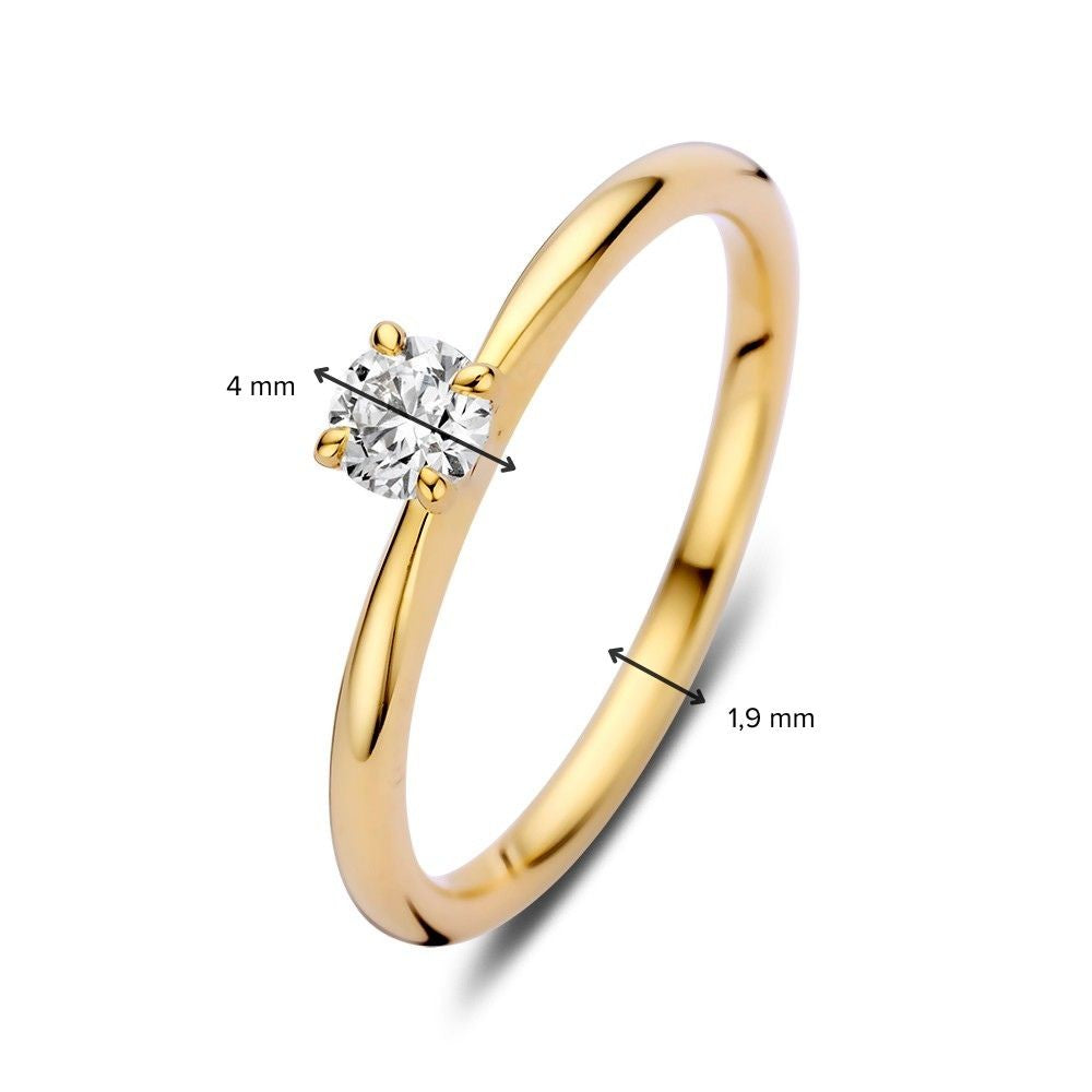 Elegante Anello Solitario in Oro con Brillante 0,25 crt – Design Raffinato per Donna