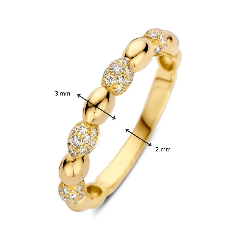Elegante Anello in Oro Giallo con Brillante da 0,27 Carati – Design Senza Tempo in Oro 14 Carati