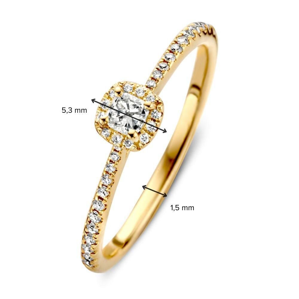 Elegante Anello da Donna in Oro Giallo con Diamante Taglio Princess – Oro 14 Carati