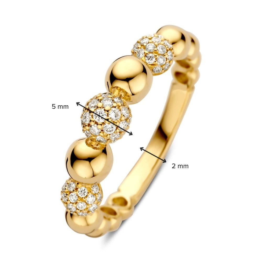 Elegante Anello in Oro Giallo con Diamanti – Oro 14 Carati, Diamanti 0.42ct