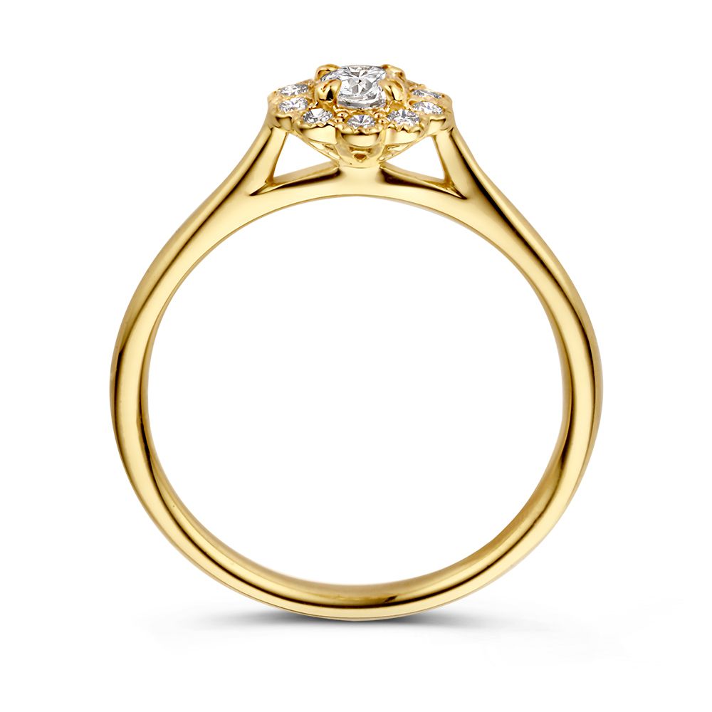 Anello Entourage Vintage in Oro Giallo con Diamanti – Oro 14 Carati, Diamanti 0,43 ct