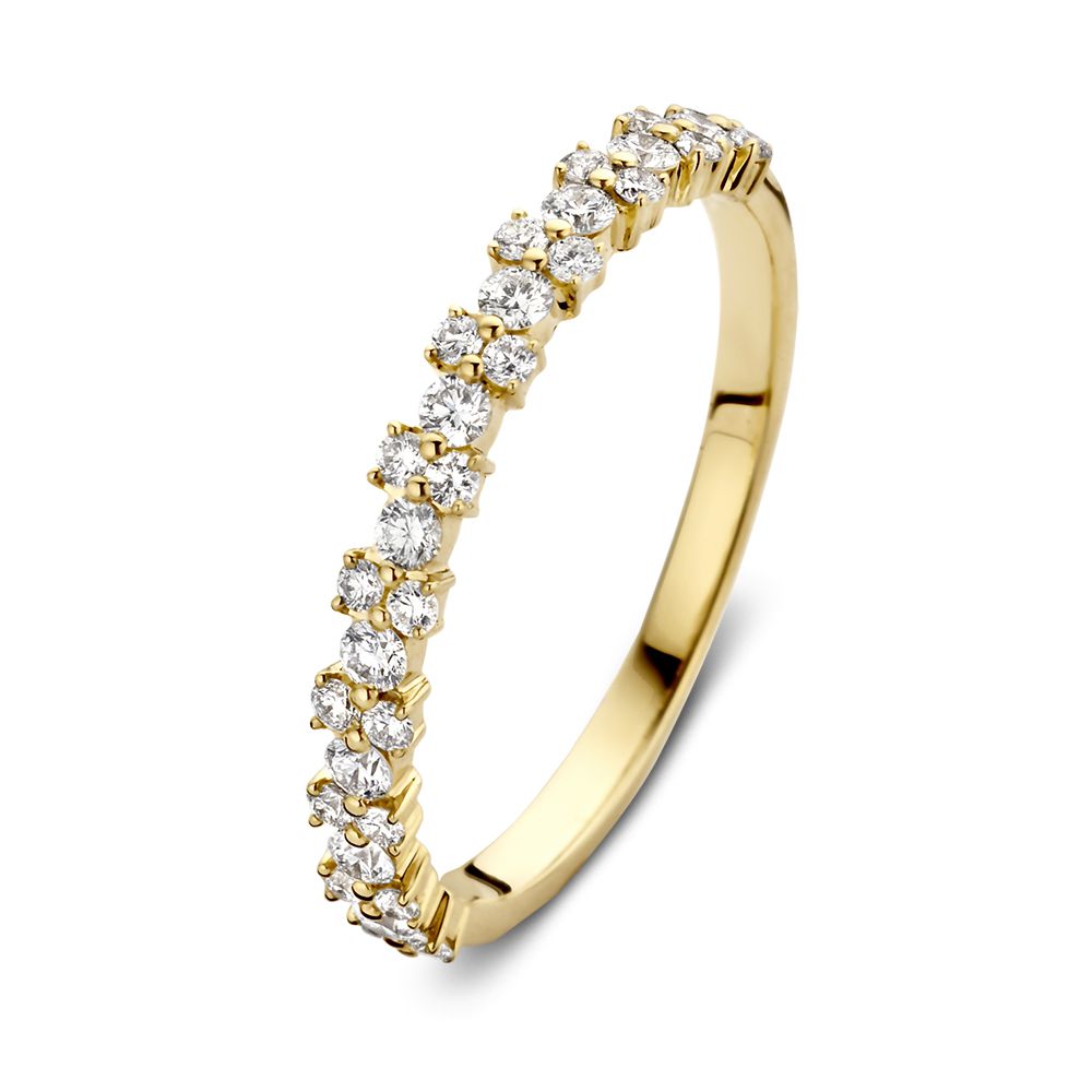 Anello in oro giallo elegante con diamanti, 14 carati, 0,43 ct di diamanti.