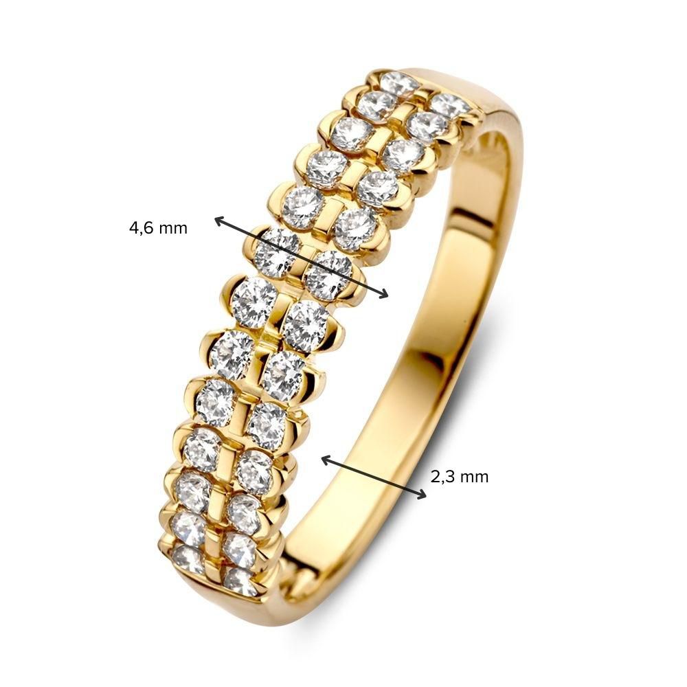 Splendido Anello in Oro Giallo con Diamante in Montatura Speciale – Oro 14 Carati 0.49 crt.