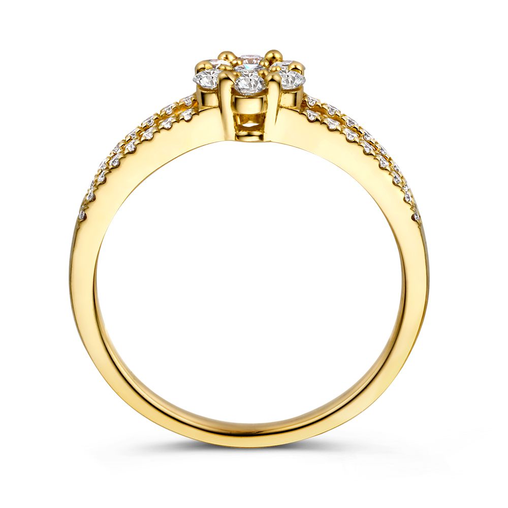 Speciale anello entourage in oro giallo con brillanti – 14 carati 0,55 crt.