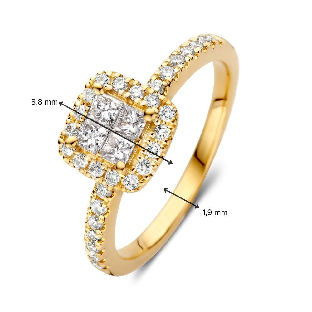 Anello oro giallo brillanti 0.58 ct.