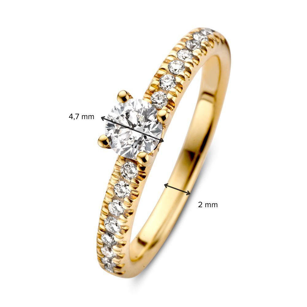 Elegante Anello in Oro Giallo con Diamante Brillante – 14 Carati 0.59 crt.