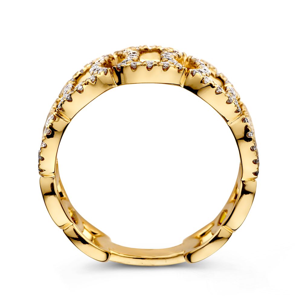 Anello Statement Unico in Oro Giallo con Diamanti Scintillanti – 14 Carati 0.65 crt.