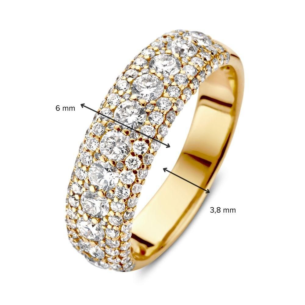 Esclusivo Anello in Oro Giallo con Diamanti in Montatura a Binario 1,44 crt.