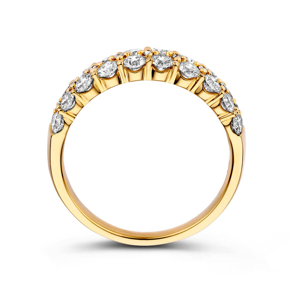 Anello di lusso in oro con diamanti a pave' – 1,45 carati, oro giallo 14 carati