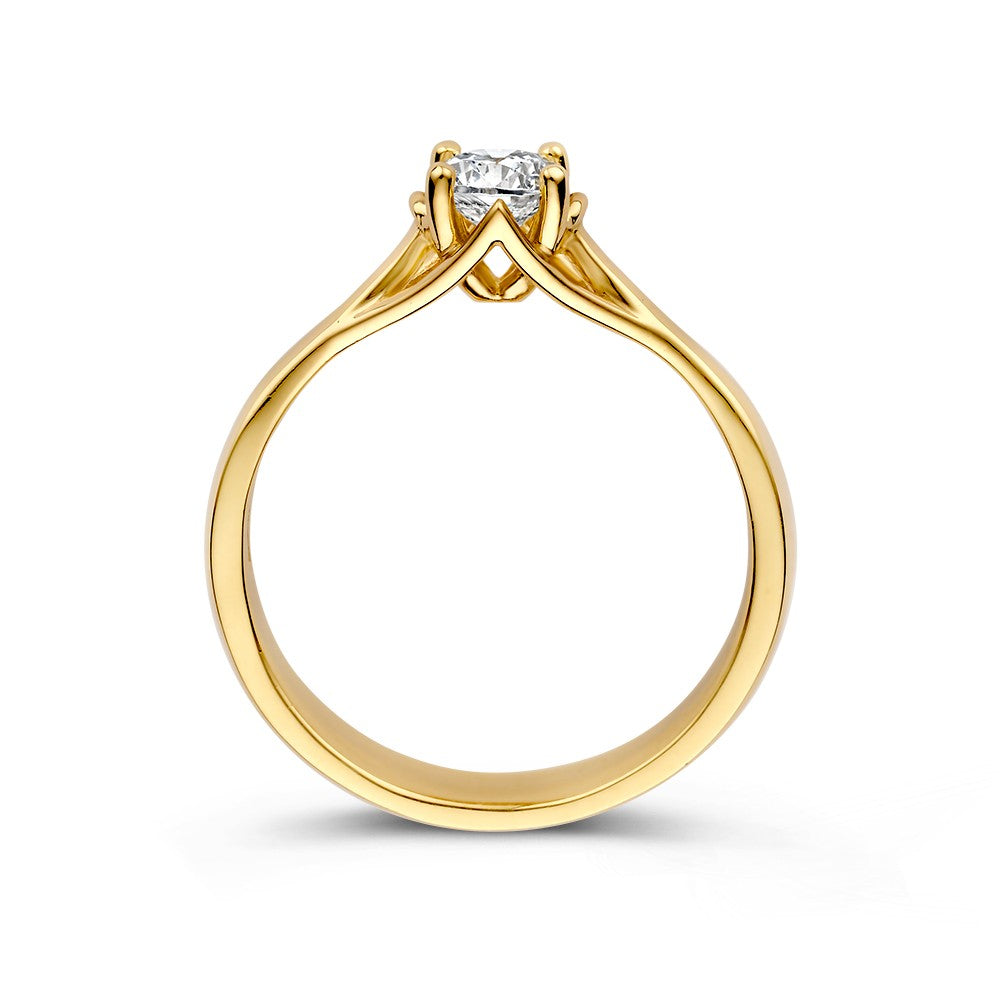 Anello Solitario in Oro Giallo con Diamante Lab-Grown da 0,50 Carati – Eleganza nella Sua Forma più Pura 0.50 ct.