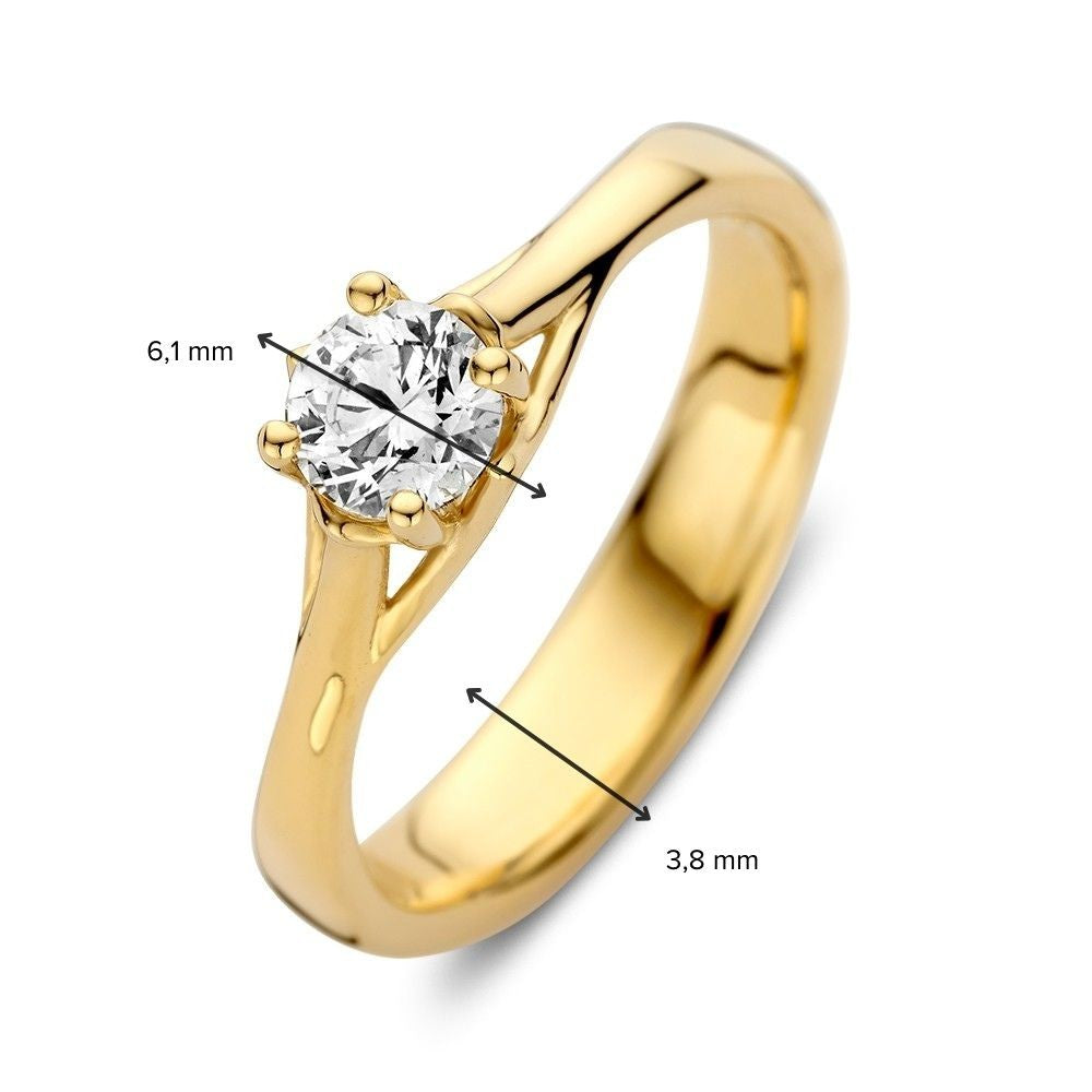 Anello Solitario in Oro Giallo con Diamante Lab-Grown da 0,50 Carati – Eleganza nella Sua Forma più Pura 0.50 ct.