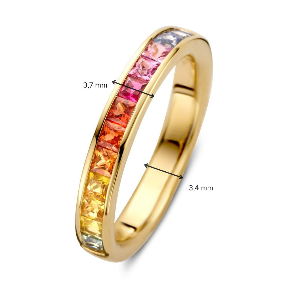 Anello in Oro con Zaffiro Arcobaleno con Taglio Princess – Colorato ed Elegante