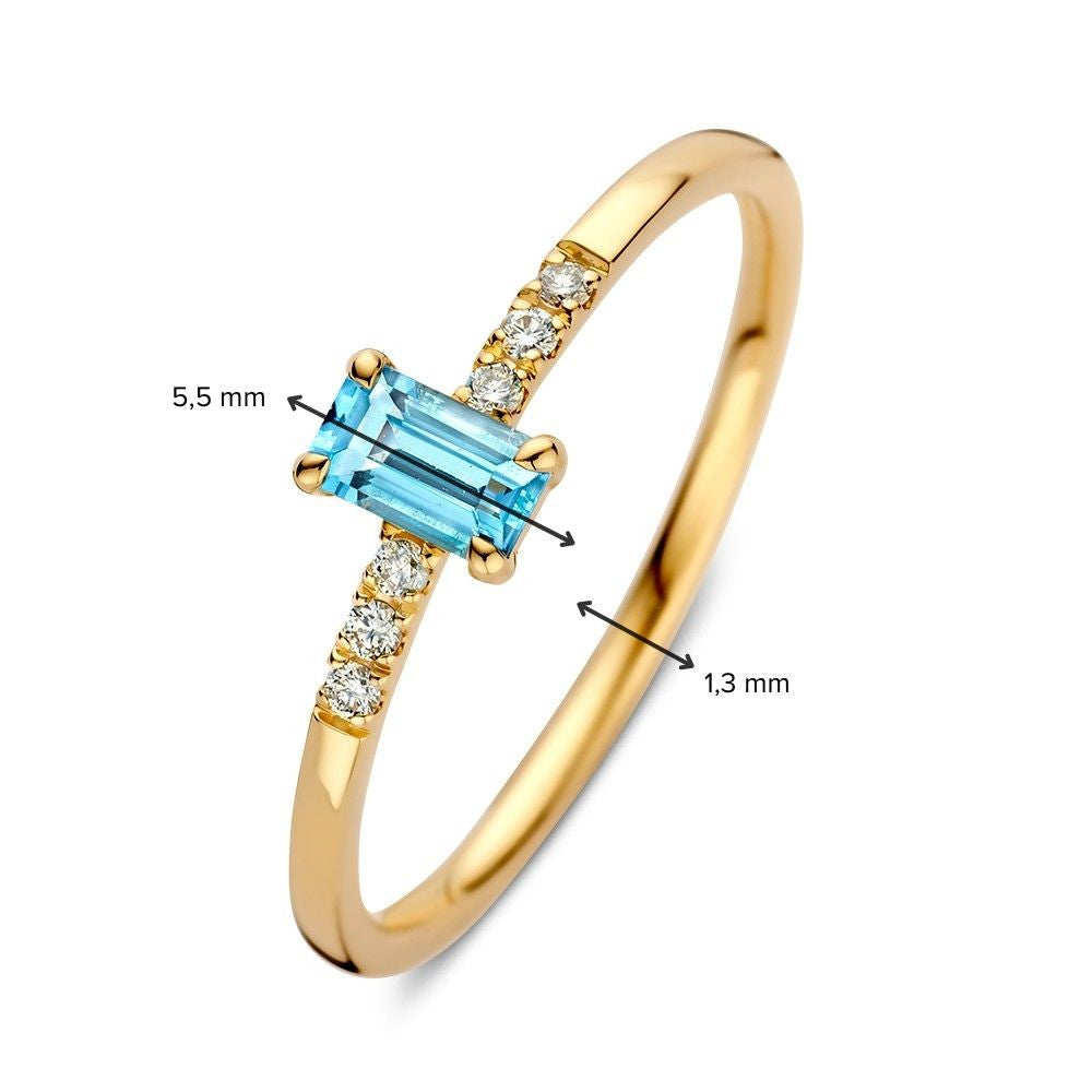 Anello oro giallo topazio + brillante