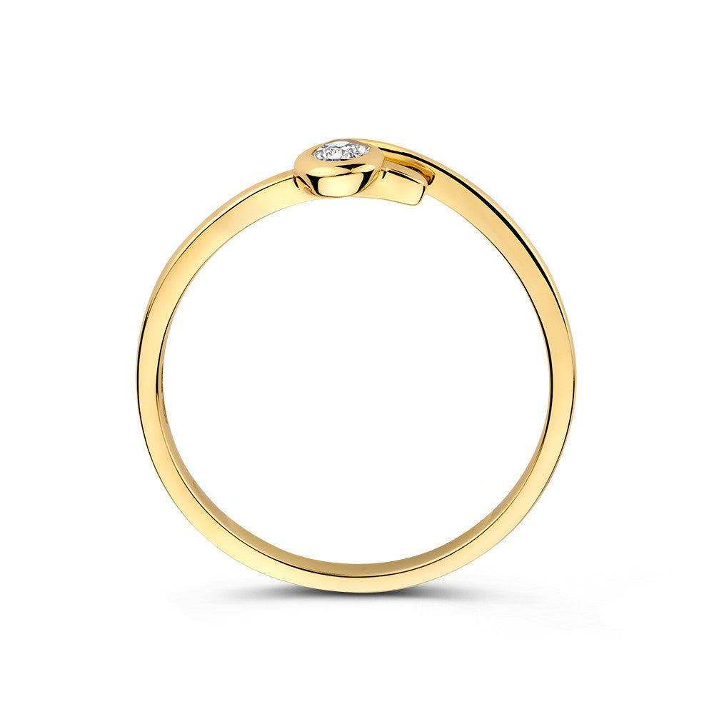 Raffinato Anello in Oro Giallo con Zircone in Montatura Elegante – Sobria Eleganza per Ogni Occasione