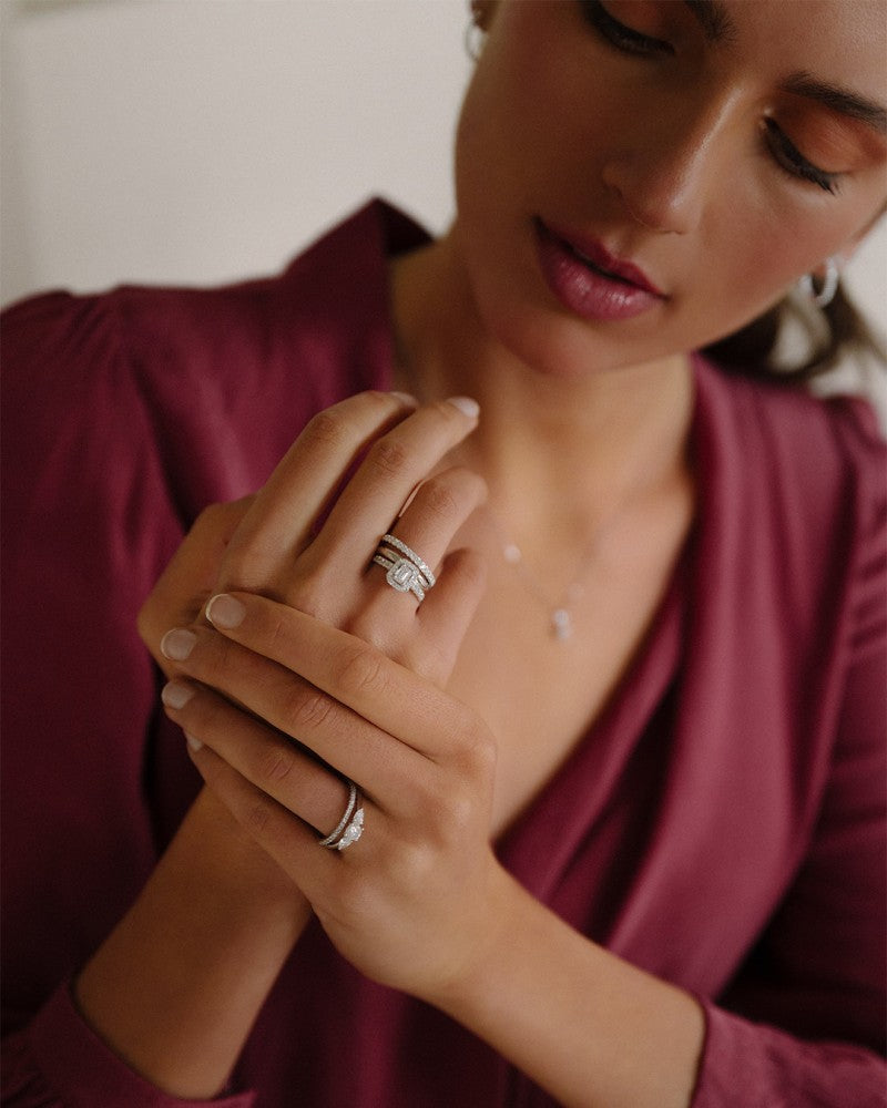 Anello Ivy royal 1,00 crt. oro bianco