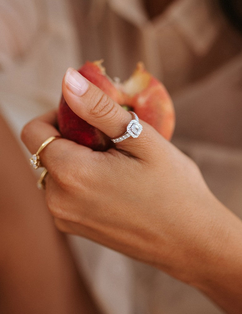 Anello Ivy royal 1,00 crt. oro bianco