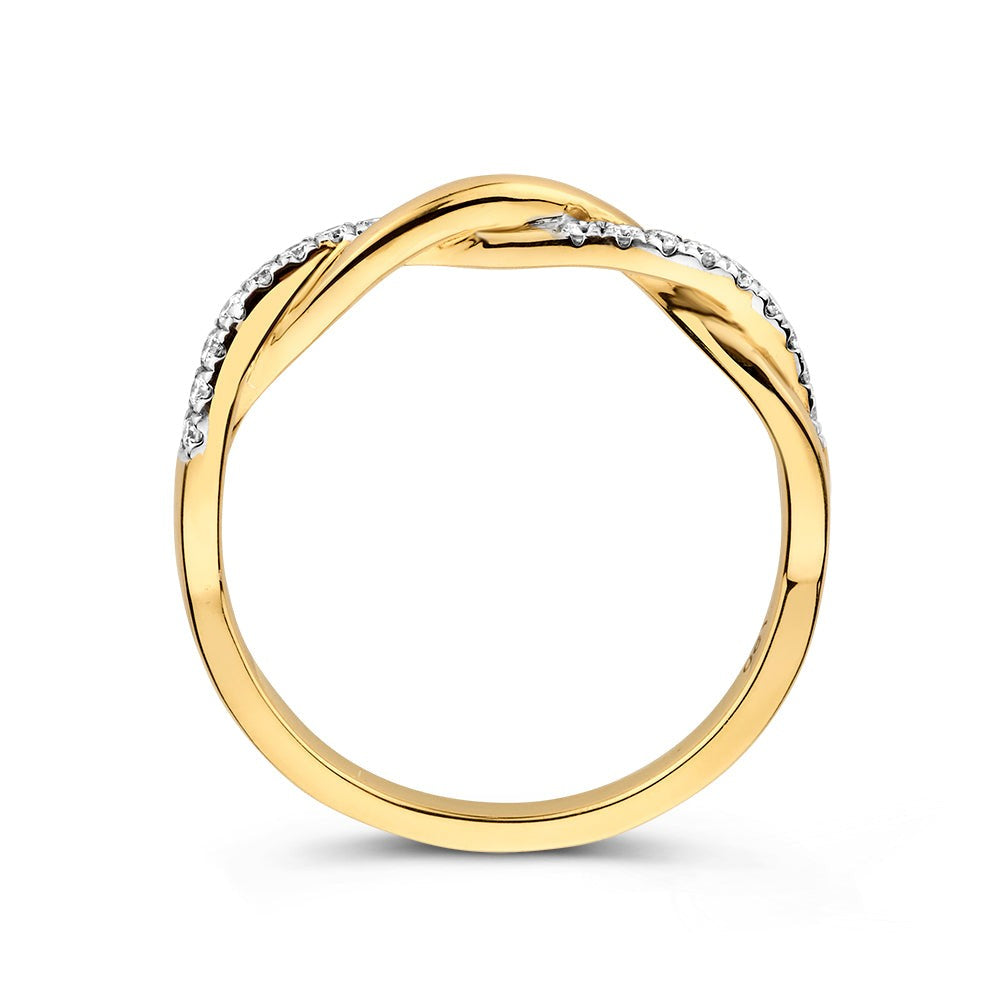Anello Jackie 0,15 ct. oro giallo