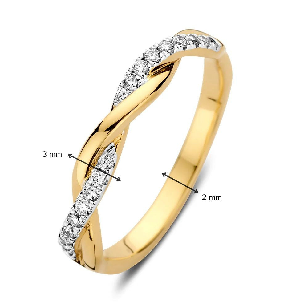 Anello Jackie 0,15 ct. oro giallo