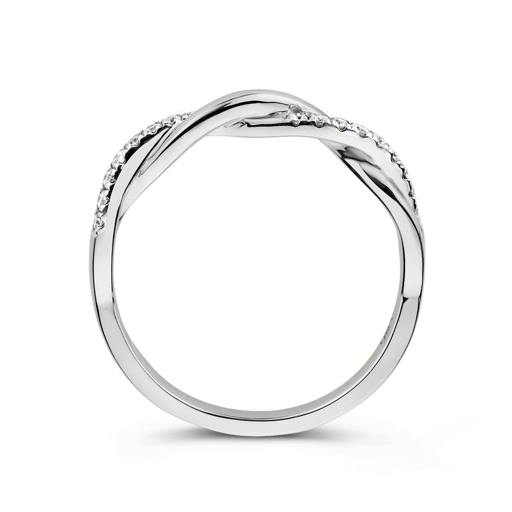 Anello Jackie 0,15 ct oro bianco