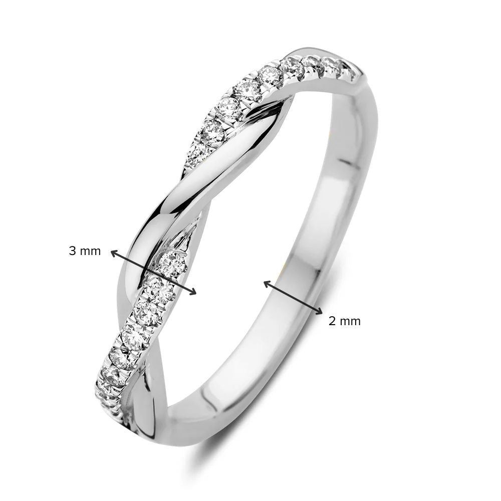 Anello Jackie 0,15 ct oro bianco