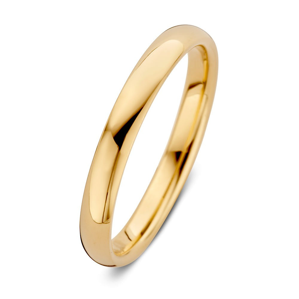 Anello in oro giallo lucido di 3 mm di larghezza.
