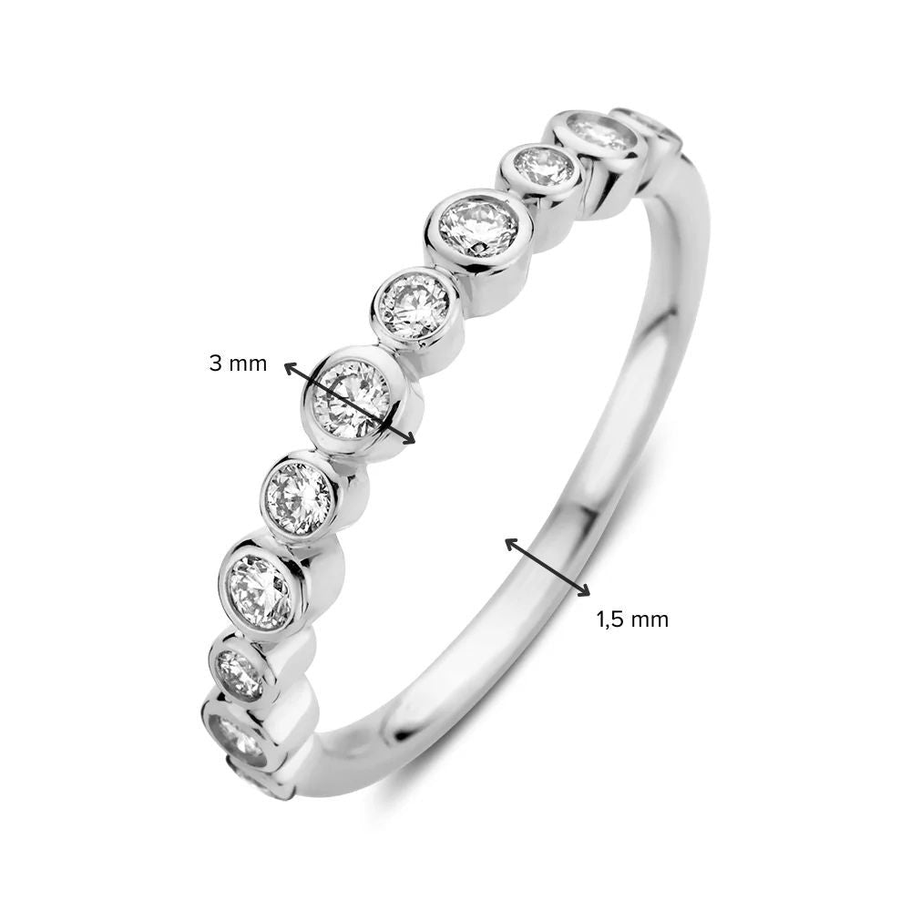 Anello Luna 0,31 crt. oro bianco