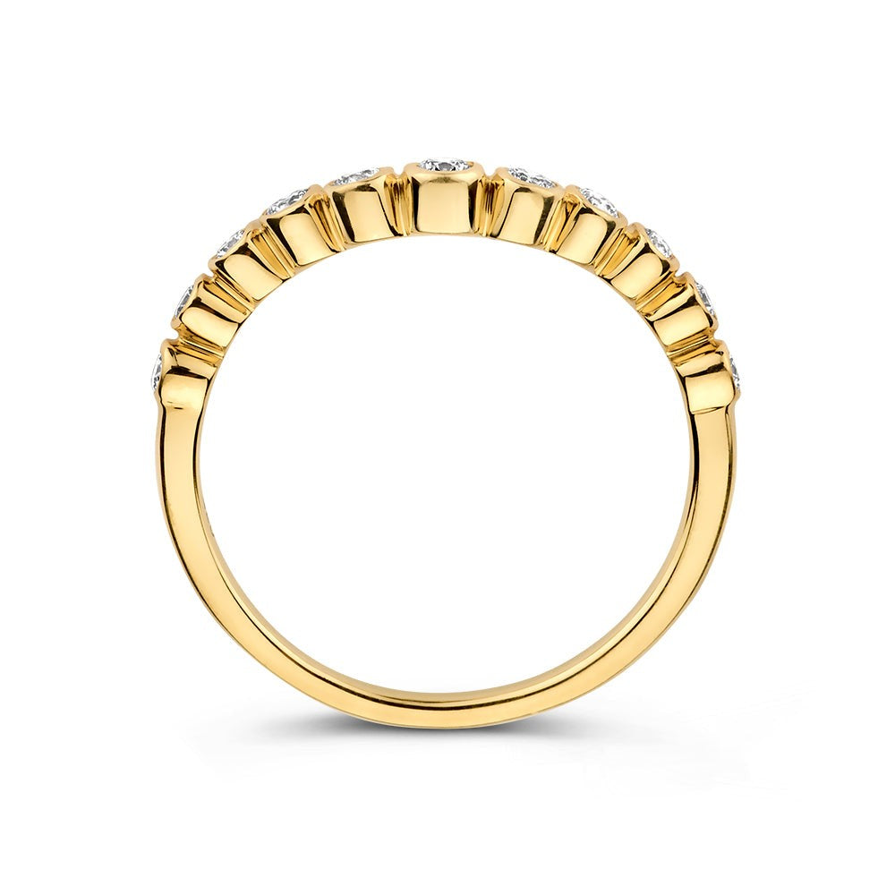 Anello Luna wave 0,26 crt. oro giallo