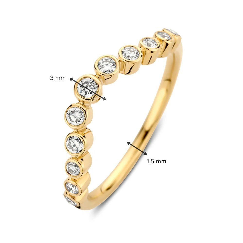 Anello Luna wave 0,26 crt. oro giallo
