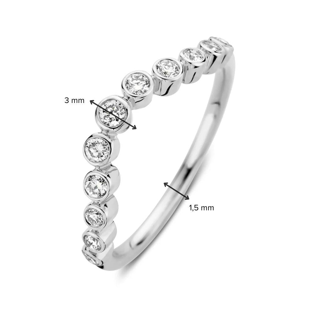 Anello Luna Wave 0,26 crt. oro bianco
