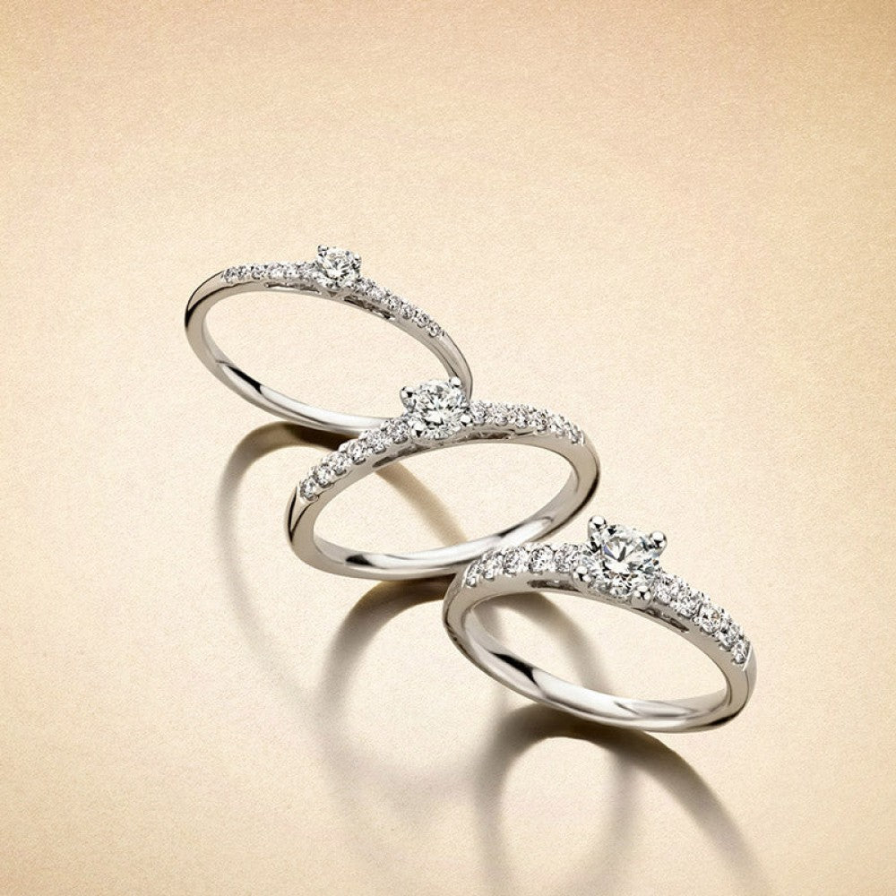 Anello Mary 0,20 ct oro bianco