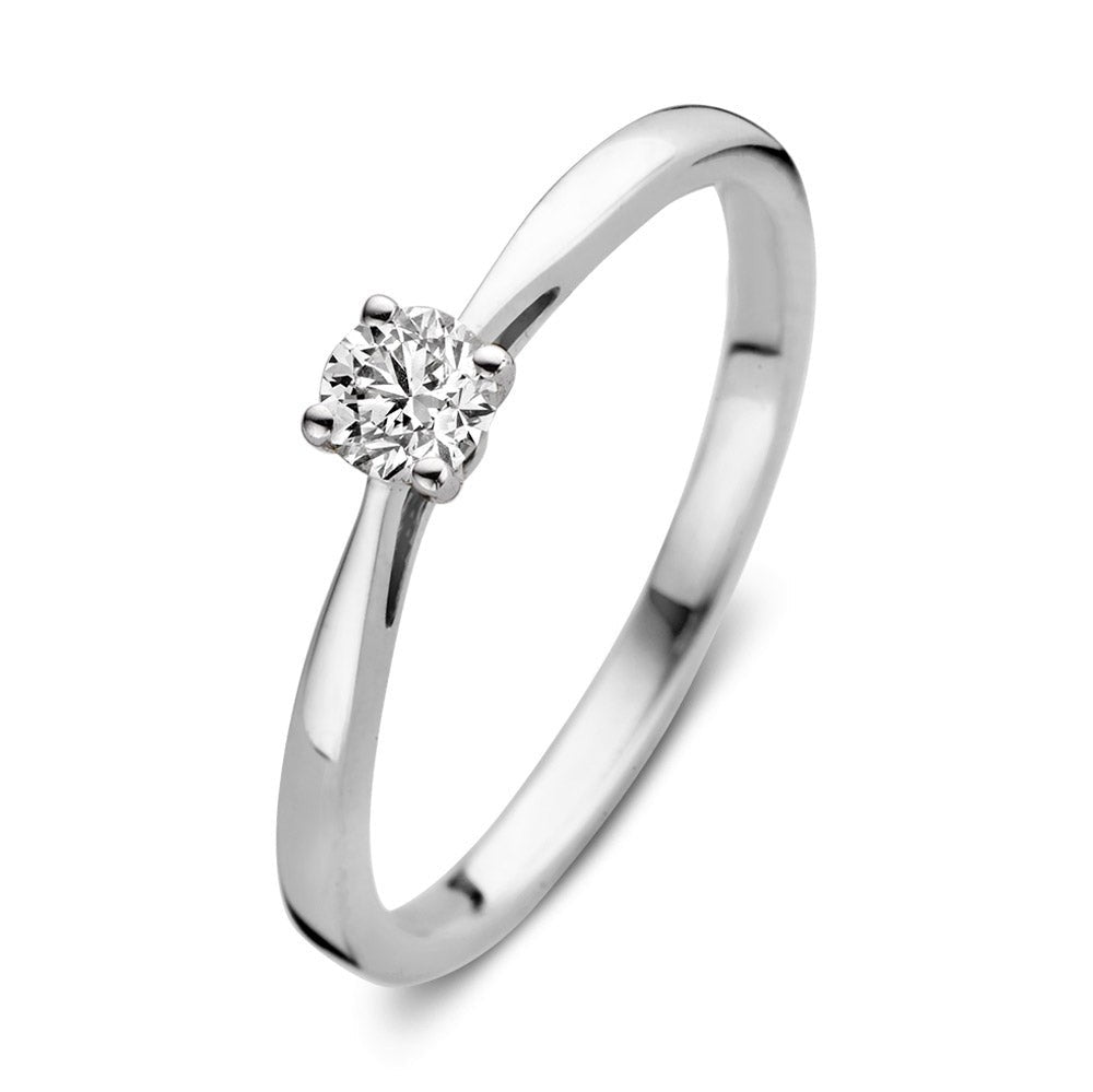 Anello in oro bianco con diamante di 0,20 carati.