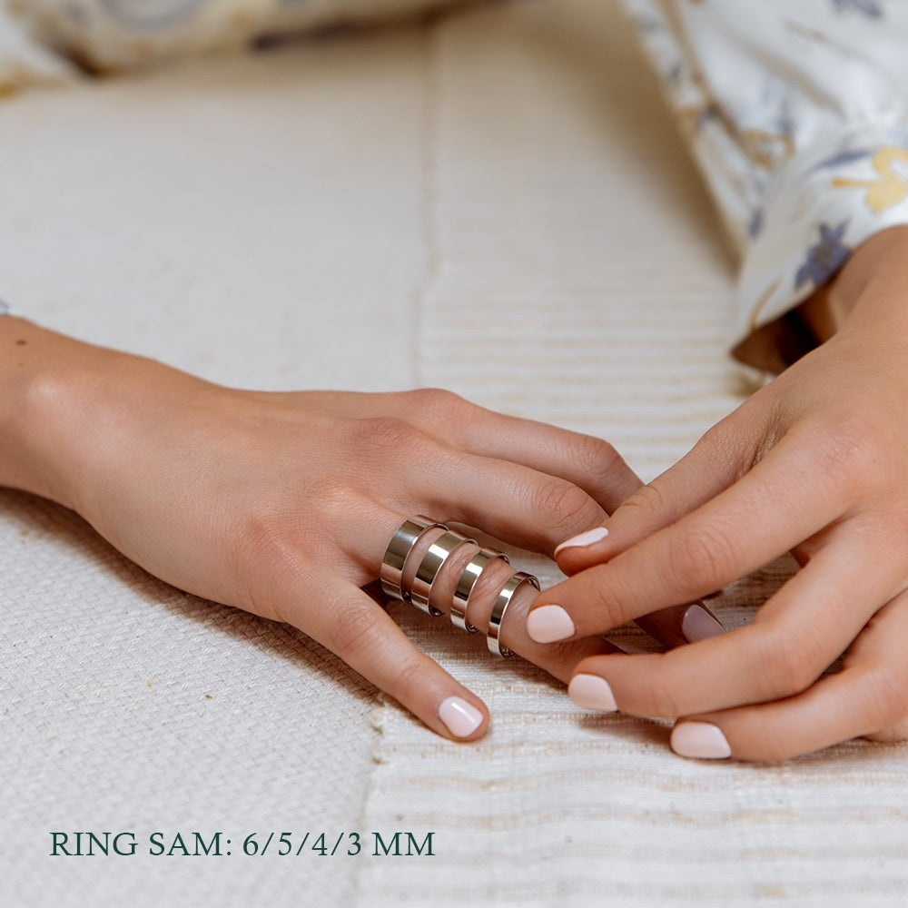 Anello Sam 4mm oro bianco