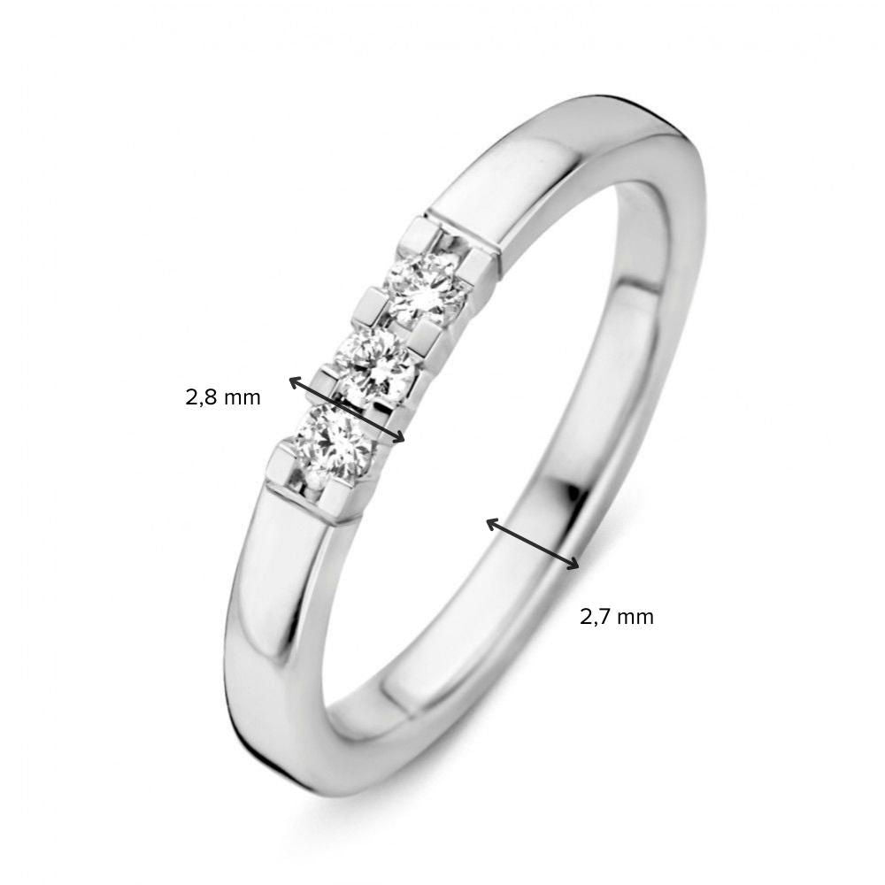 Anello Alliance in Oro Bianco 14 Carati con 0,15 Carati di Brillanti