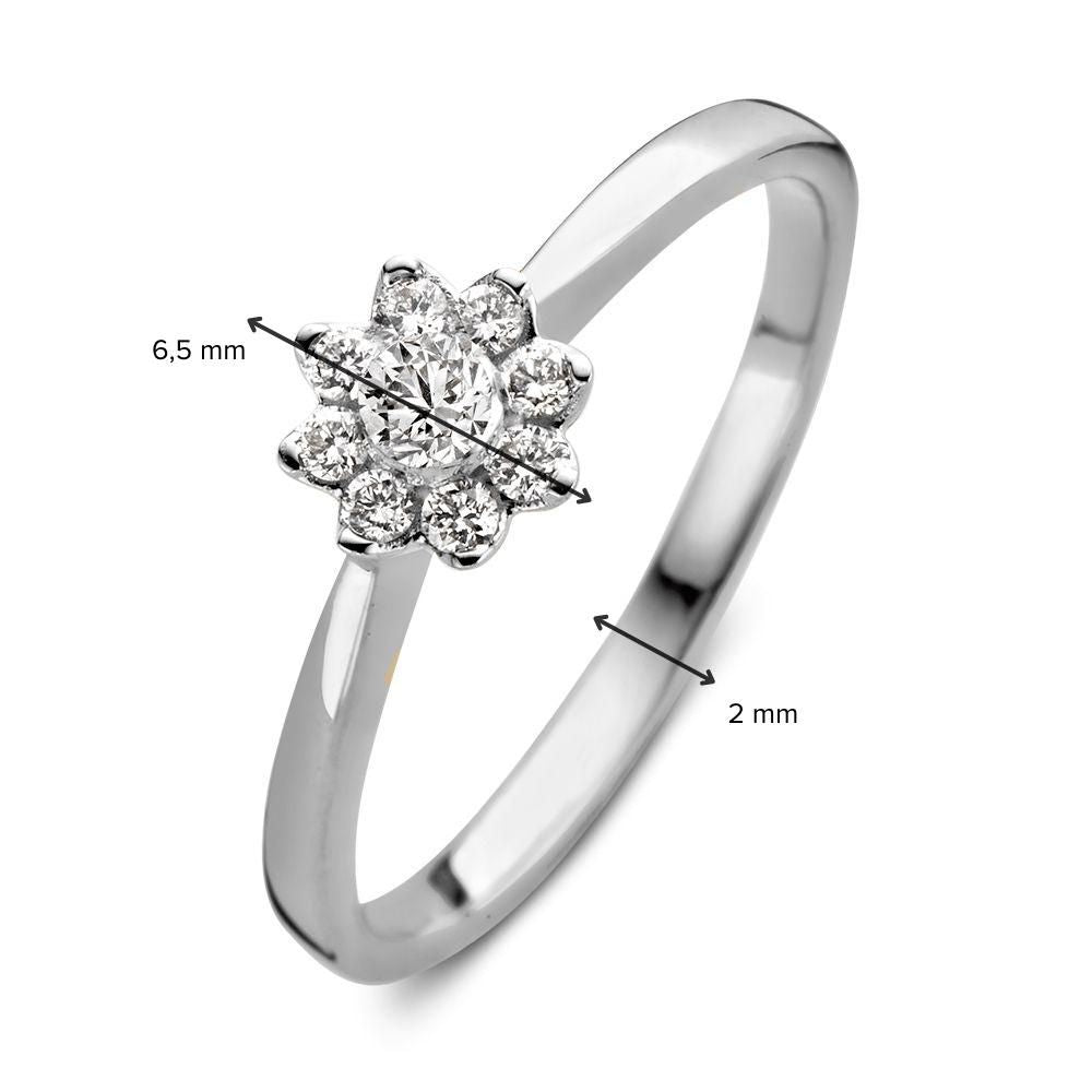 Anello in Oro Bianco 14 Carati con Diamante da 0,21 Carati Taglio Brillante