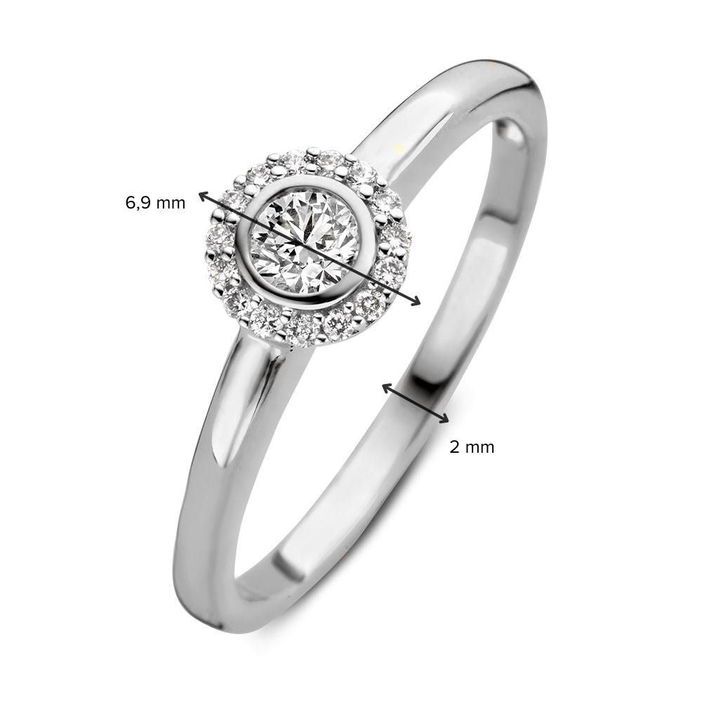Anello in Oro Bianco con Brillante: Eleganza in Sottile Scintillio 0.26 crt.