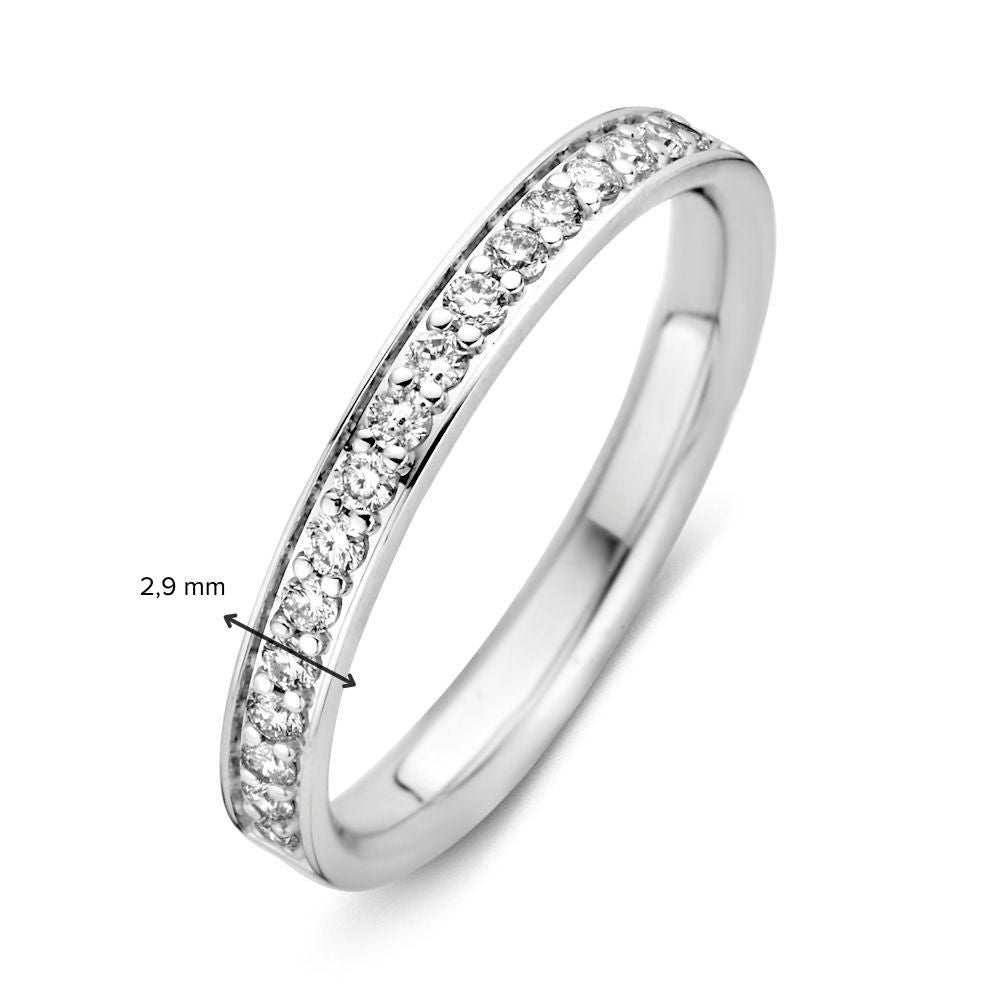 Elegante Anello in Oro Bianco con Diamante Brillante – 0,27 ct