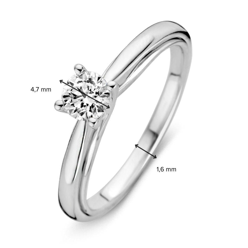 Elegante Anello Solitario in Oro Bianco con Diamante Brillante da 0,40 Carati