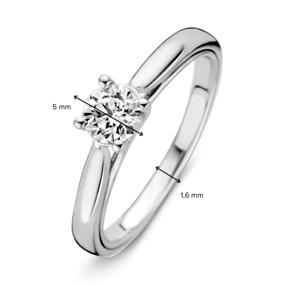 Elegante Anello in Oro Bianco con Diamante da 0,50 Carati