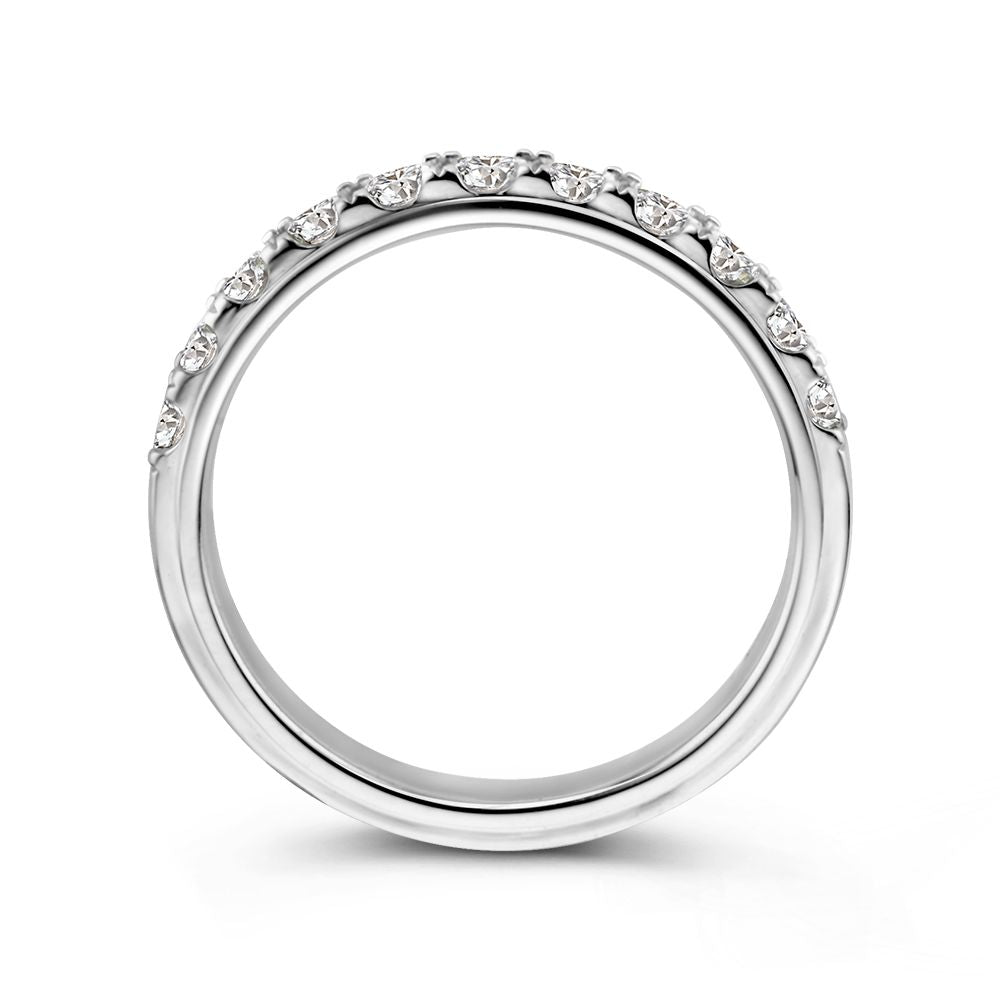 Splendido anello in oro bianco con diamanti brillanti a castone (0,76 carati)