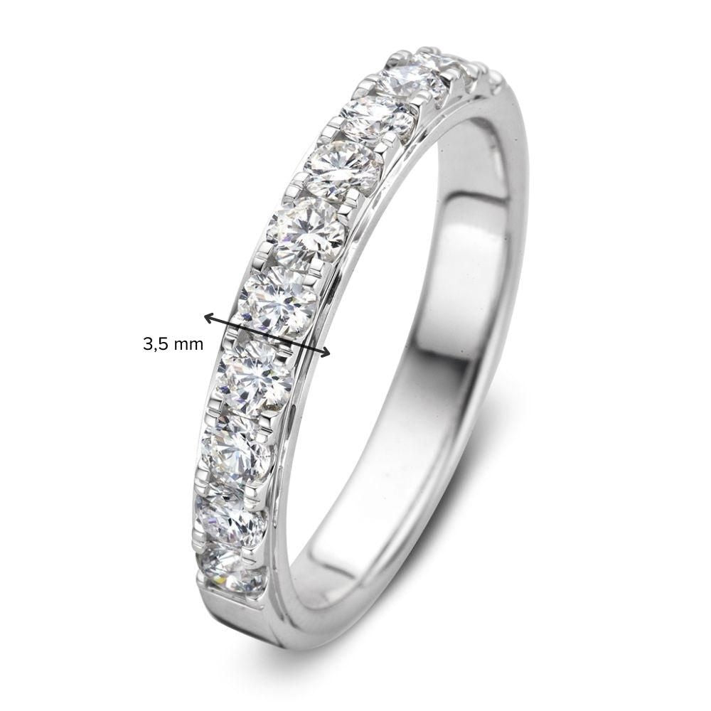 Splendido anello in oro bianco con diamanti brillanti a castone (0,76 carati)