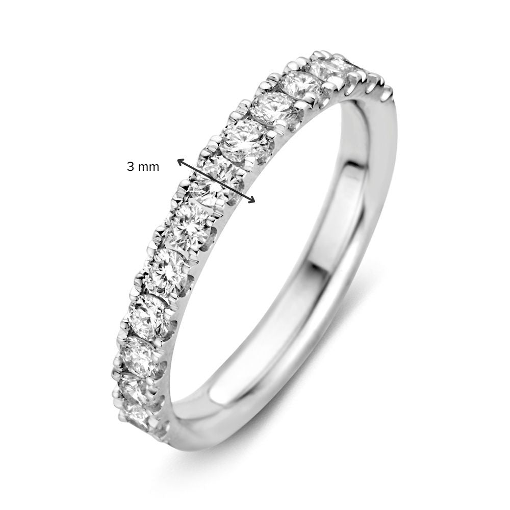 Anello in Oro Bianco 14 Karati con Diamanti