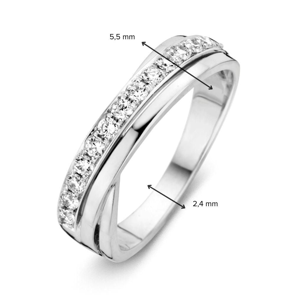 Anello in Oro Bianco con Zirconia – Design Elegante e Senza Tempo