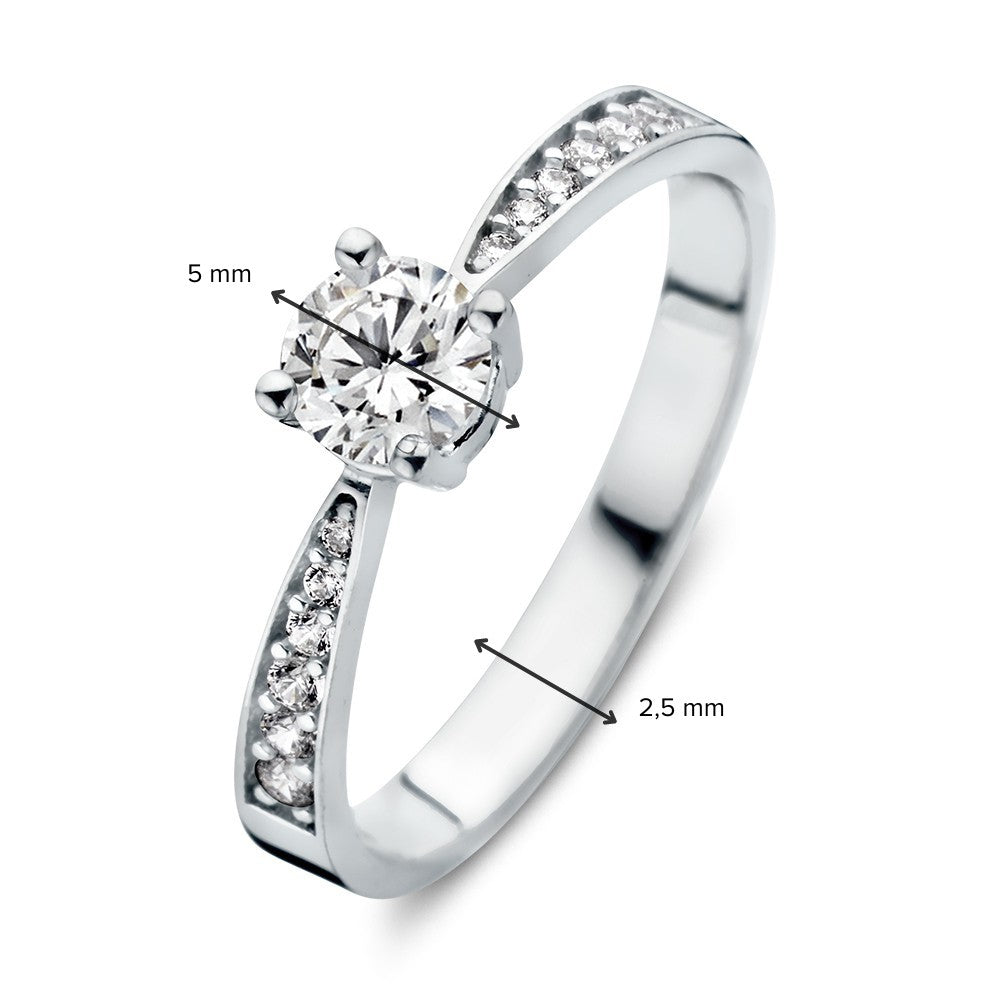 Elegante Anello in Oro Bianco con Zirconi - Raffinatezza senza Tempo