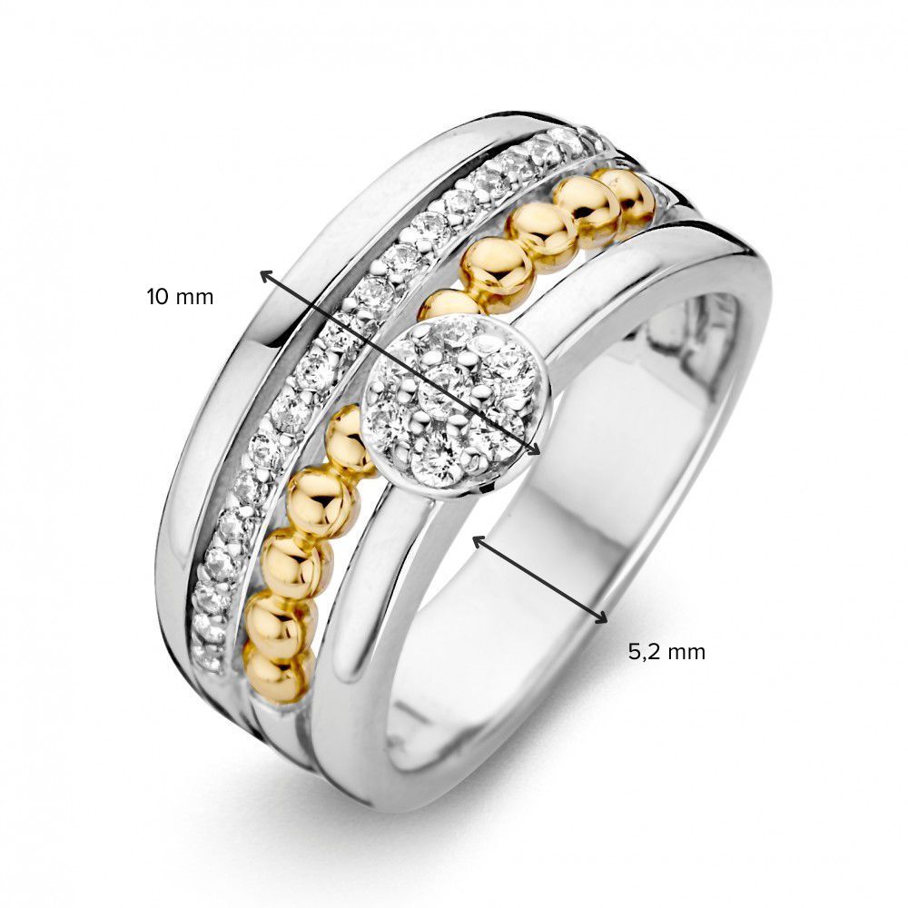 Anello argento/oro zirconia