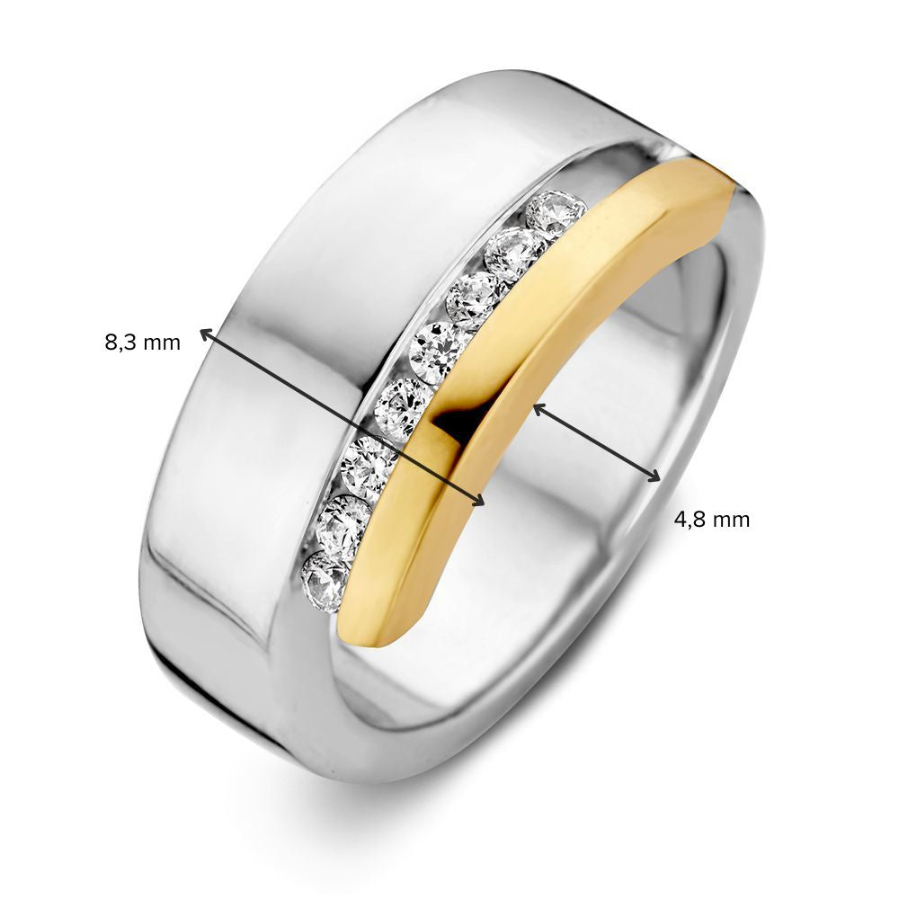 Ring zilver/goud zirkonia