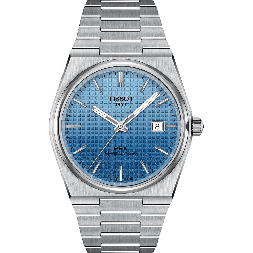 Orologio Tissot PRX Powermatic 80 da 40 mm con quadrante blu sfumato e bracciale in acciaio inox.
