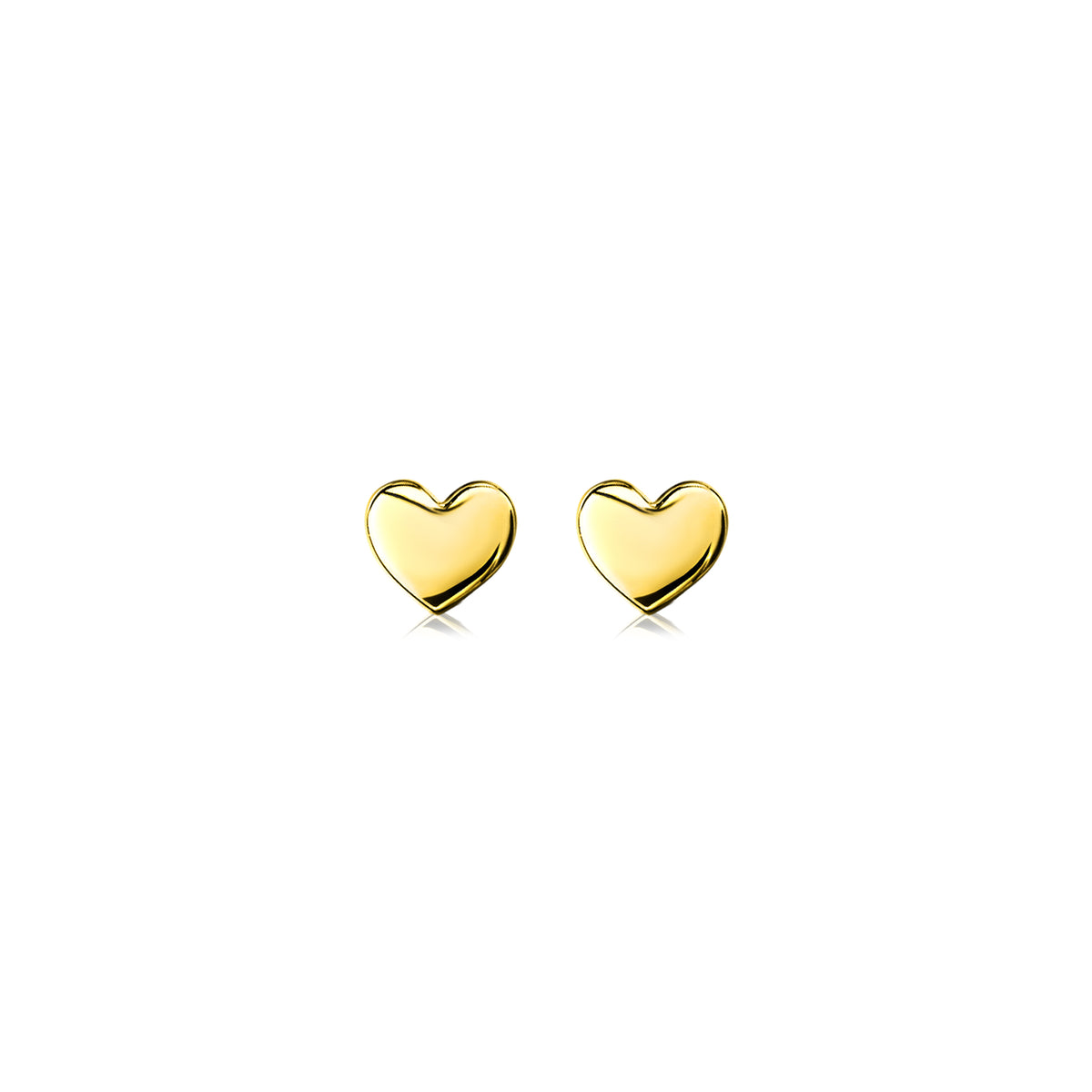 Orecchini a forma di cuore placcati oro.