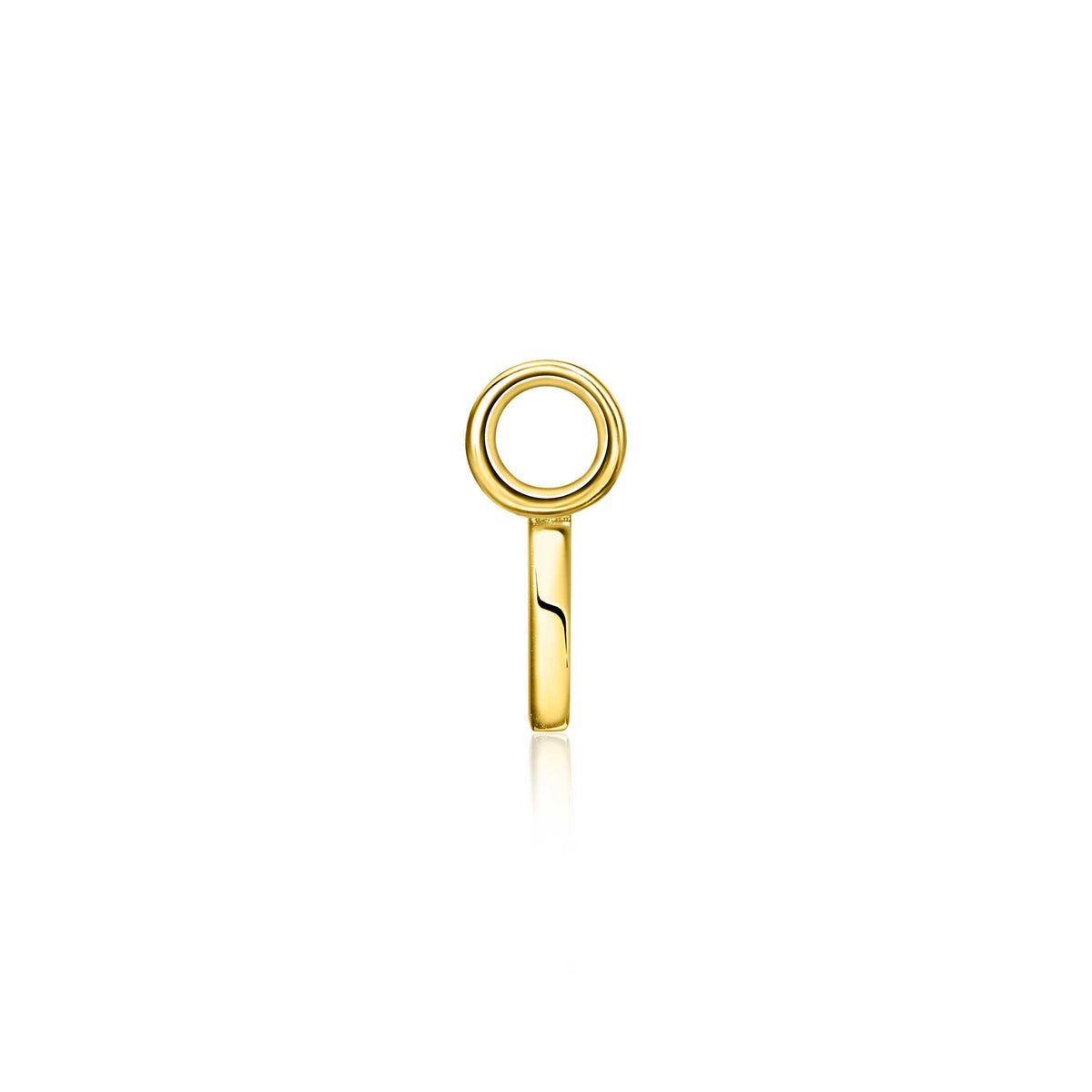 Orecchini in oro placcato con forma circolare e finitura lucida.