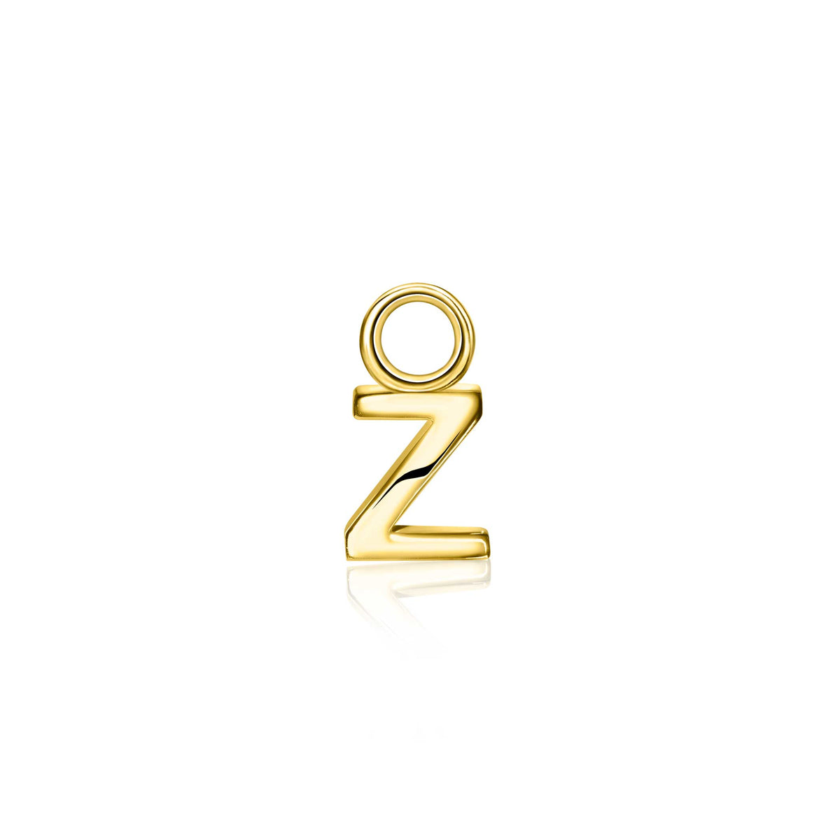 Orecchino in oro giallo placcato con forma di lettera Z.